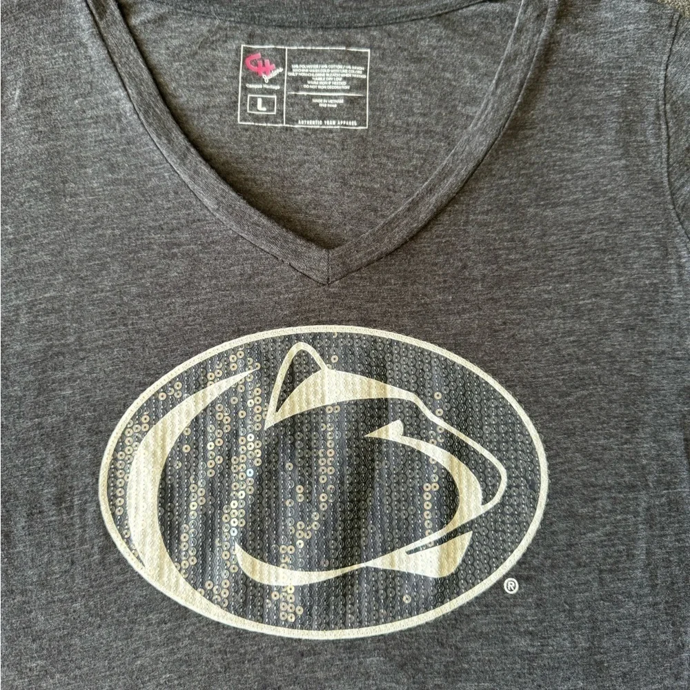 Campus Heritage Penn State women’s V-neck long sleeve t shirt Sequins Size Med